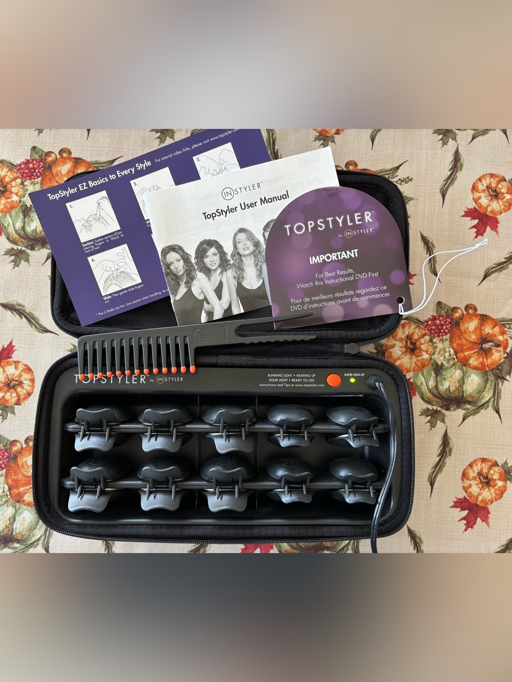 TopStyler by InStyler Heated Ceramic Styling Shell Clip Curlers 10 Pc Set